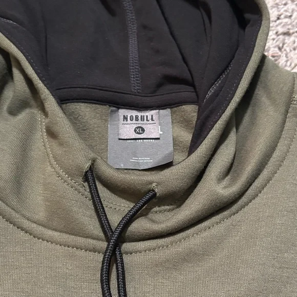 NOBULL Men's Olive Green Hoodie size XL - Picture 2 of 5